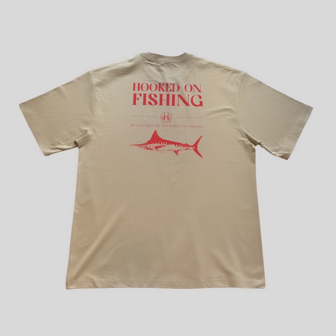 Classic Marlin T-Shirt - Sand & red