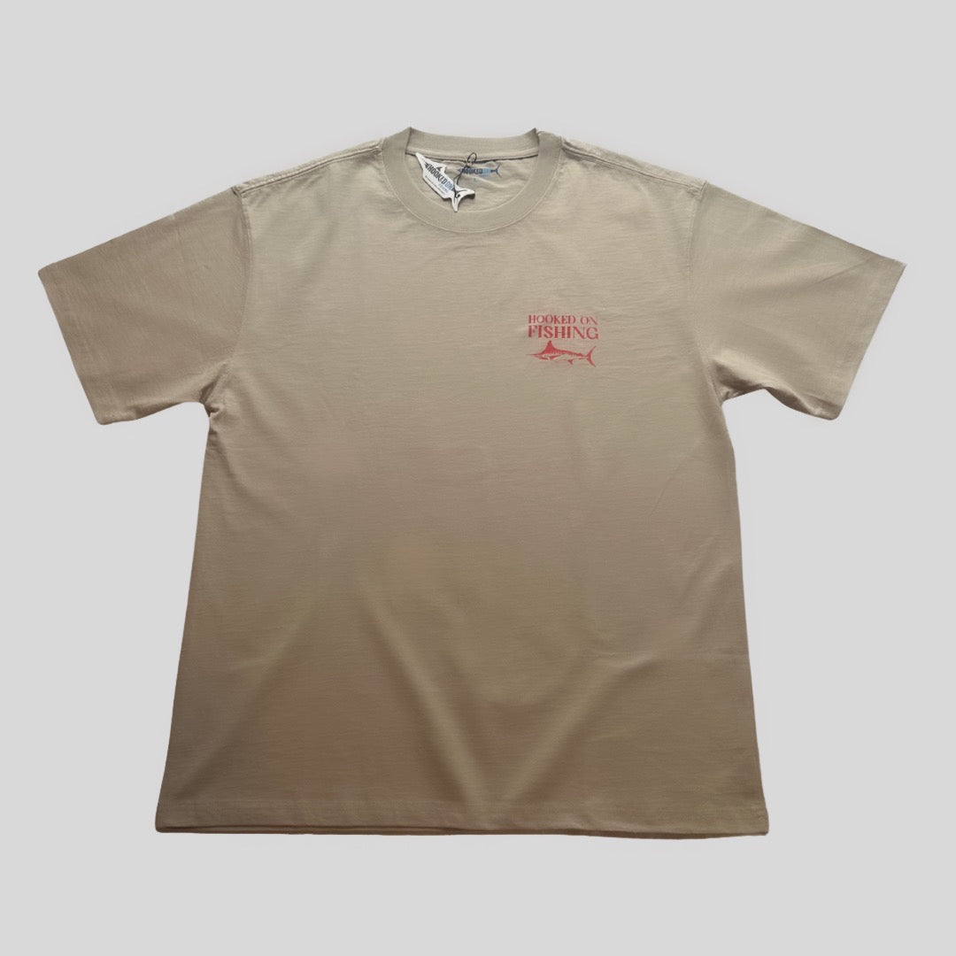 Classic Marlin T-Shirt - Sand & red